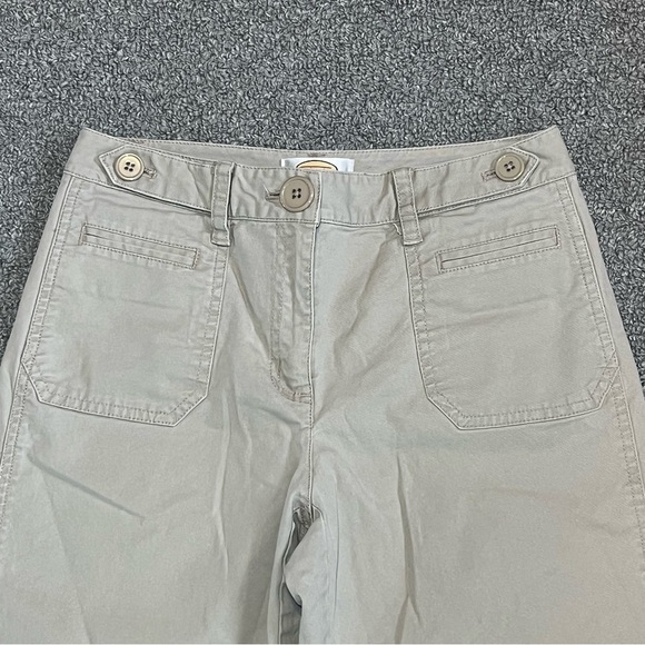 Vintage Talbots Stretch Capri Pants Womens Size 2 Petite Beige Pockets - Picture 2 of 10